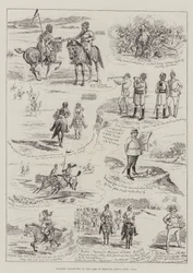 Militärmanöver im Übungslager, Rawul Pindi, Indien